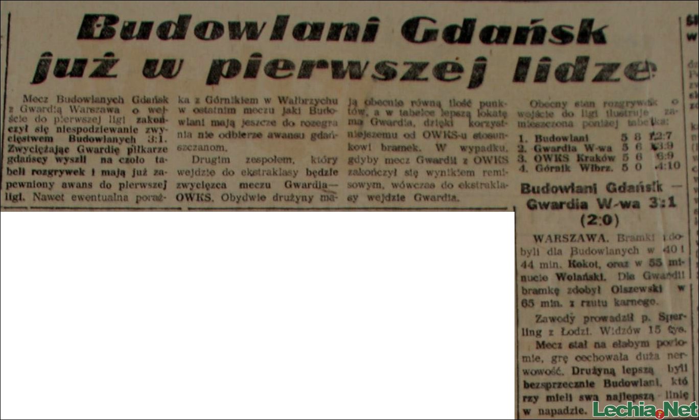 W oczekiwaniu na powrót do Ekstraklasy - rok 1951